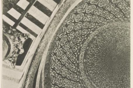 القدس. قبة الصخرة يبلغ ارتفاع القبة 30 متراً، وقطرها 20 متراً